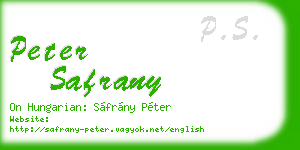 peter safrany business card